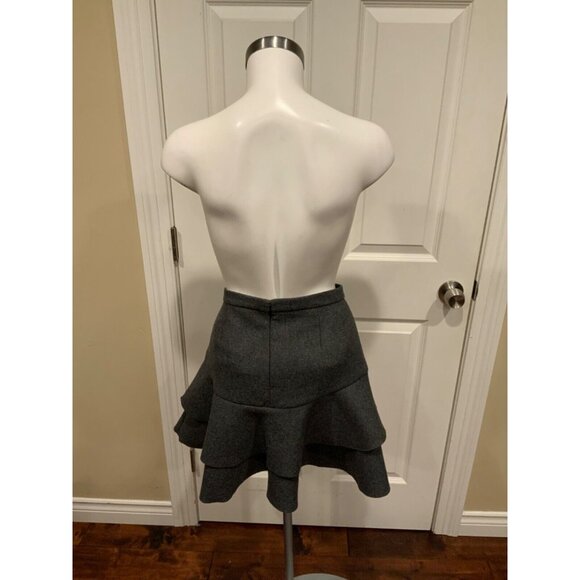 J. Crew Gray Wool Ruffle Mini Skirt, Size 2, NWT! - Picture 6 of 7
